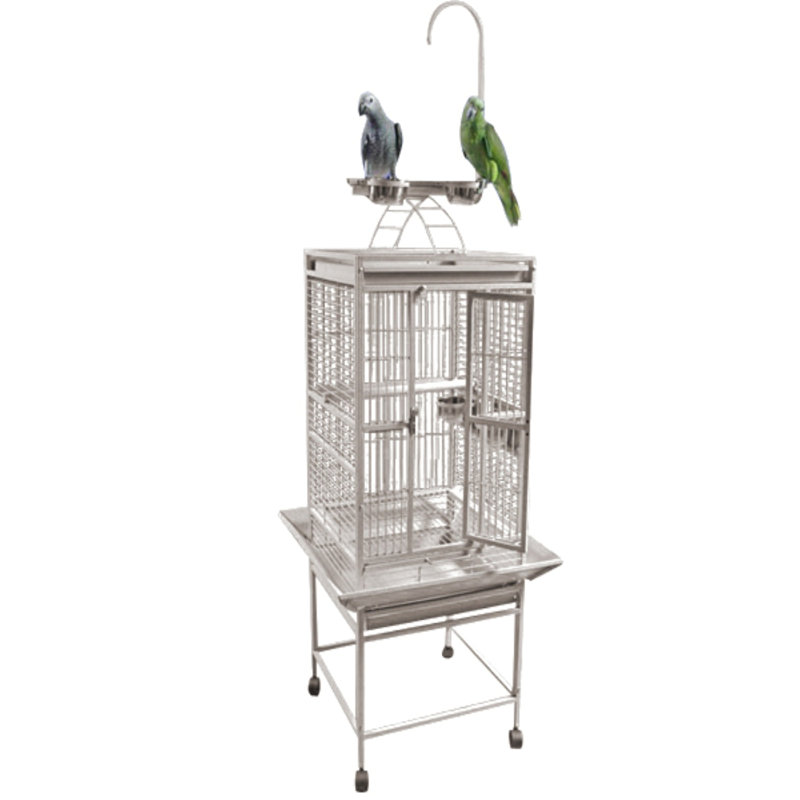Petite cage de jeu en platine, 54" H x 18" W x 18" D, Platine