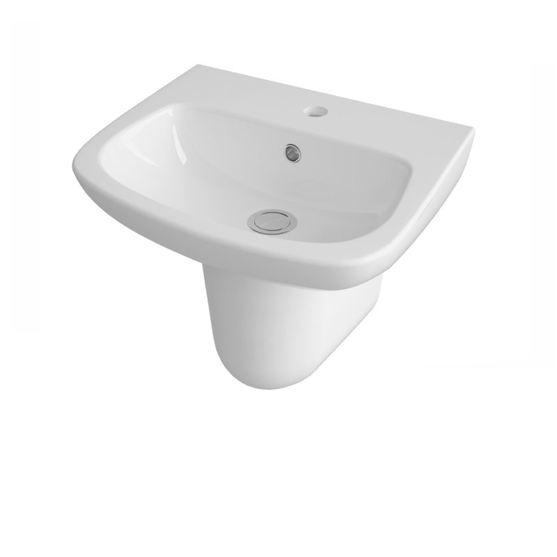 Nuie Ambrose 500mm L x 400mm W White Vitreous China U-Shaped Sink with Overflow