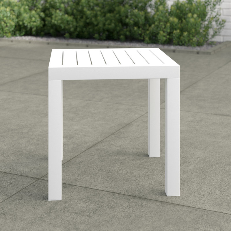 18'' H Square Side Table, White