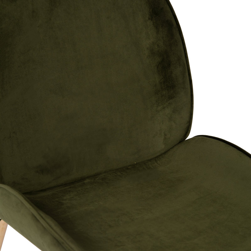 Lawson 58.0cm H Velvet Upholstered Side Chair, Green, Gold