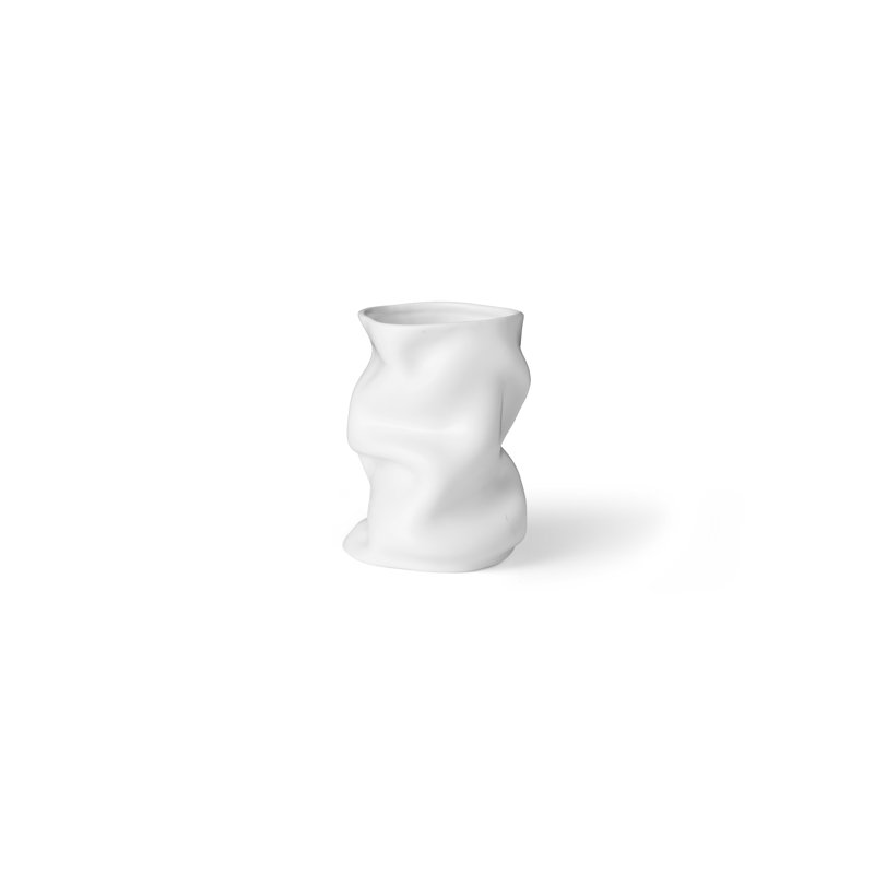 Collapse Table Vase, 7.9" H x 6.3" W x 6.3" D, White
