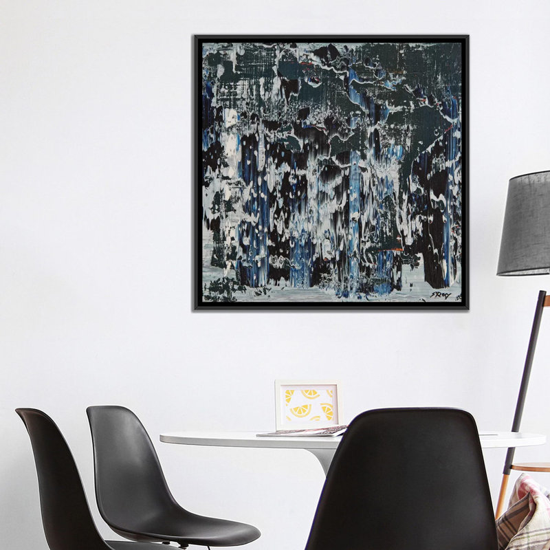 « dj jazz », reproduction sur toile, H 18 po x l 18 po x P 1,5 po, Toile avec cadre noir, Pas de tapis