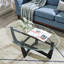 Table basse ovale avec plateau en verre-1819220858