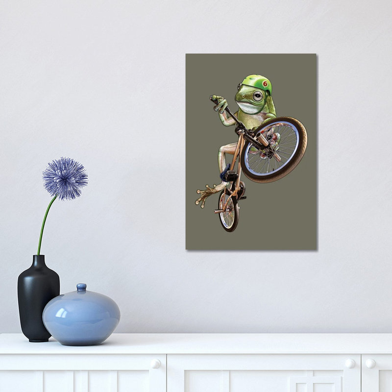 BMX Frog by Adam Lawless - Wrapped Canvas Gallery-Wrapped Canvas Giclée, 30.48 cm H x 45.72 cm W