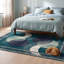 Tapis Alder2 Modern Circles géométrique bleu sarcelle et blanc, lavable à la machine, antidérapant, à poils courts, pour l'intérieur et l'extérieur, adapté aux animaux domestiques, idéal pour le salon, la chambre, la salle à manger, l'entrée, le corridor ou le bureau.-81890902