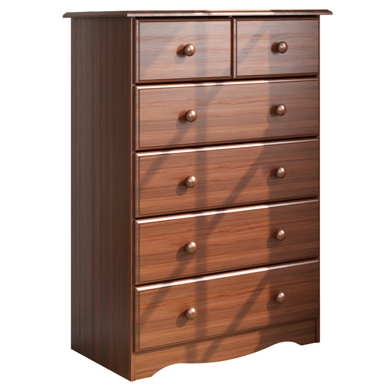 Commode 6 tiroirs Galib, Moka