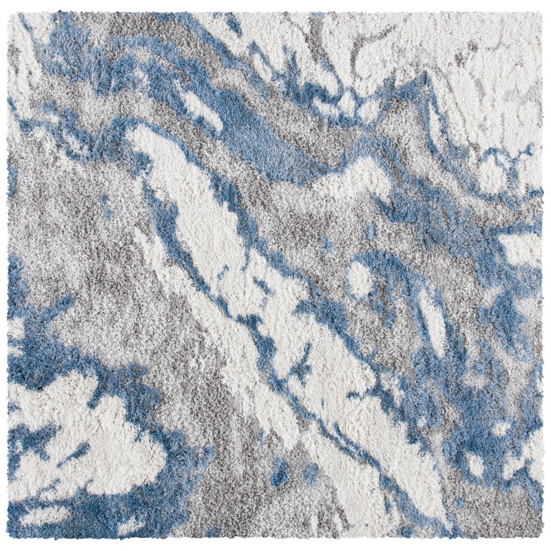 Tristan Horizon Shag 800 Performance Abstract Rug, Square 8'