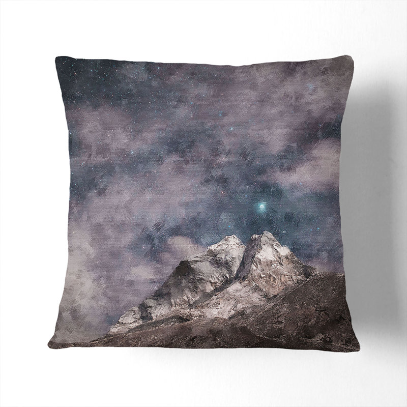 Stars Above the Himalayas Cushion with Filling, Stone, 40cm H x 40cm W x 15cm D