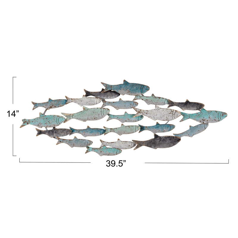 Metal School of Fish Wall Décor