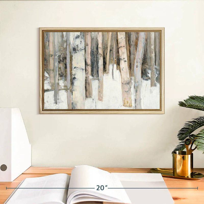 Lumière chaude d'hiver I, Cadre flottant en bois naturel, 13 po x 9 po