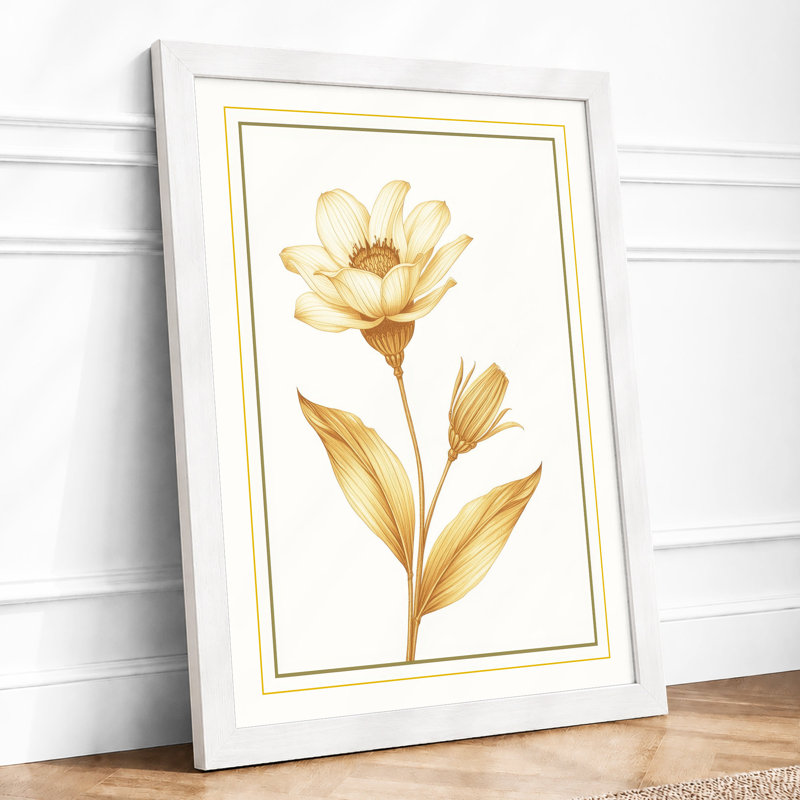 Gilded Bloom Study Botanical - Print, A4 - 29.7 x 21.0 cm, White
