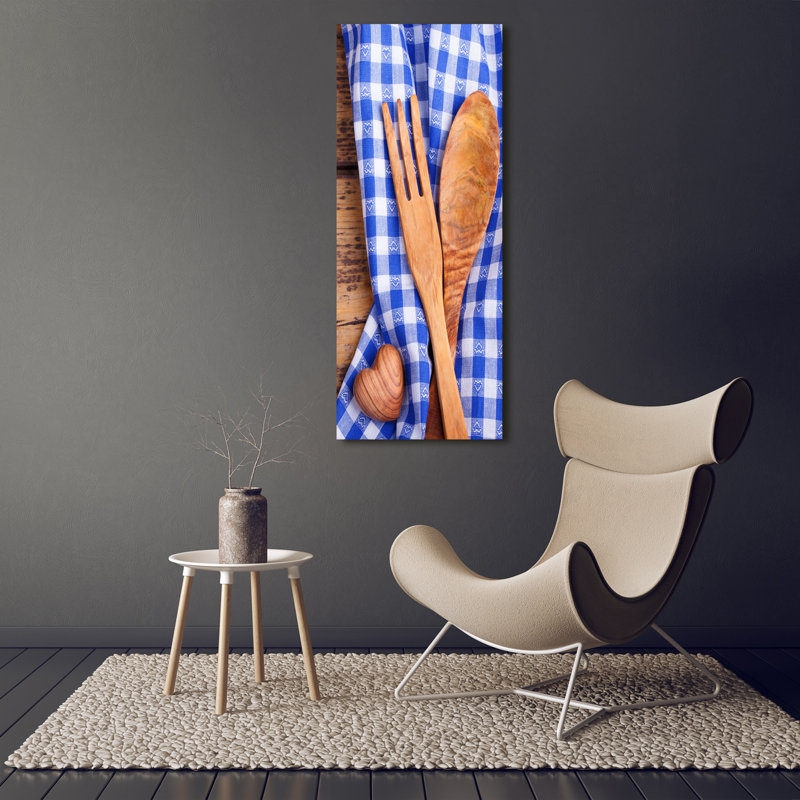 Wooden Cutlery - Wrapped Canvas Print