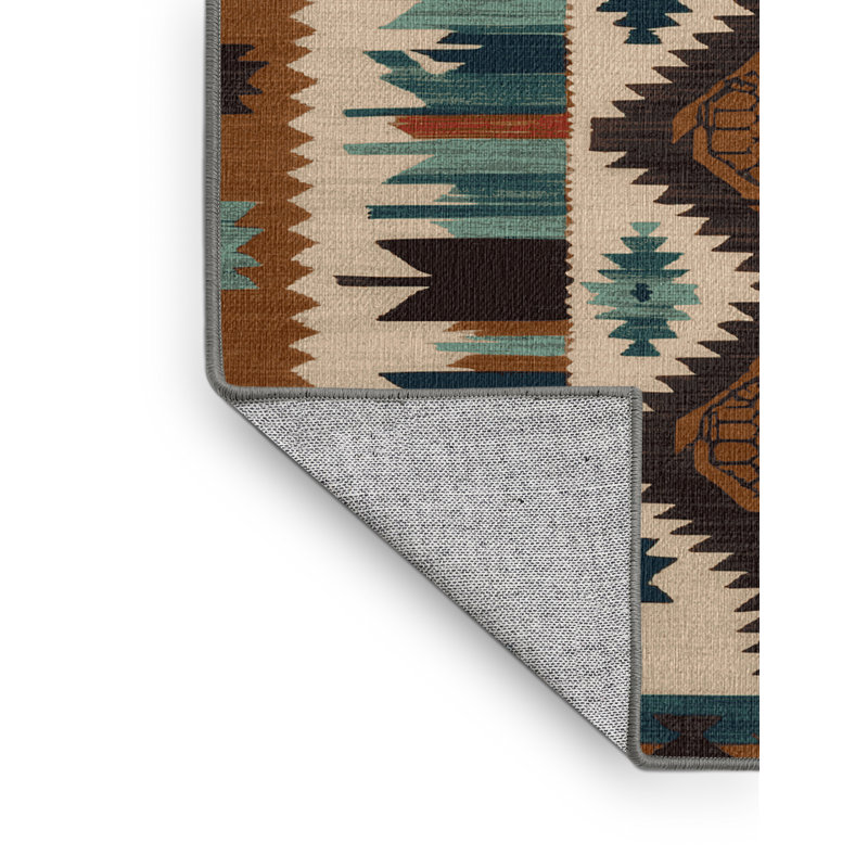 Tapis lavable de style sud-ouest Wapiti, Rectangulaire 7 pi x 10 pi