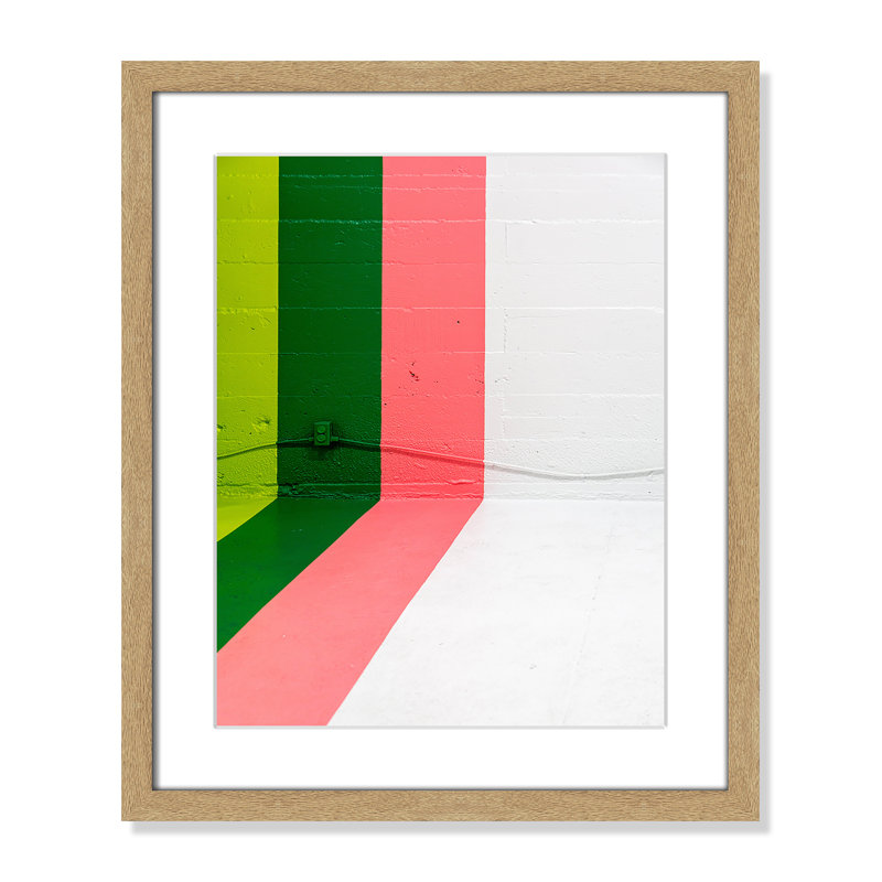 Imprimé Happy Happy, Pas de tapis, H 19 po x l 16 po x P 1,25 po, Cadre photo simple en grain de bois naturel