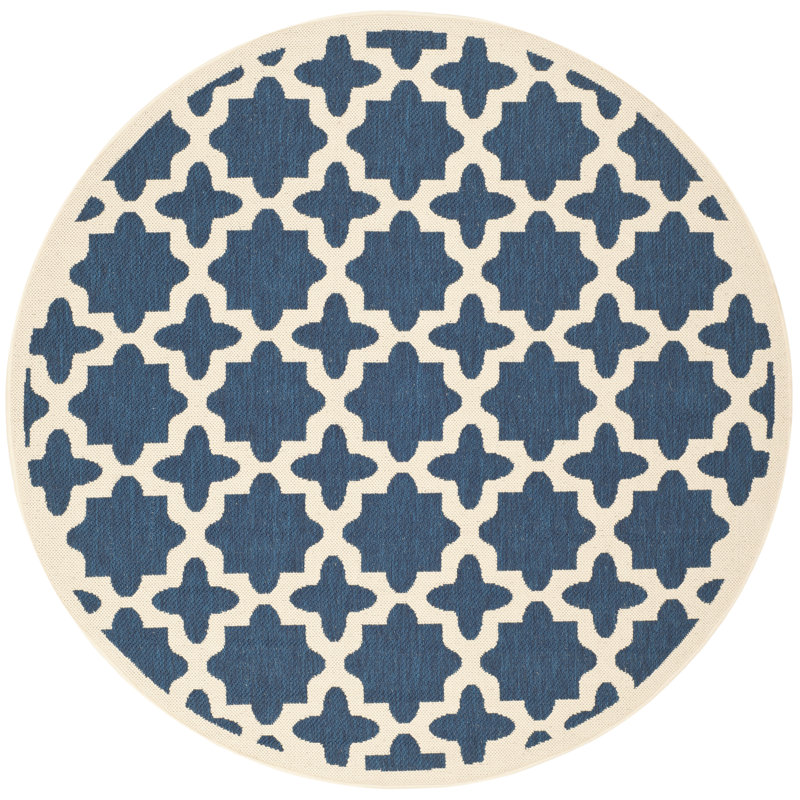 Herefordshire Performance Geometric Indoor/Outdoor Area Rug, Round 6'7"