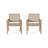 Outdoor Wicker and Acacia Wood Club Chairs, Set of 2, Light Multibrown and Light Brown