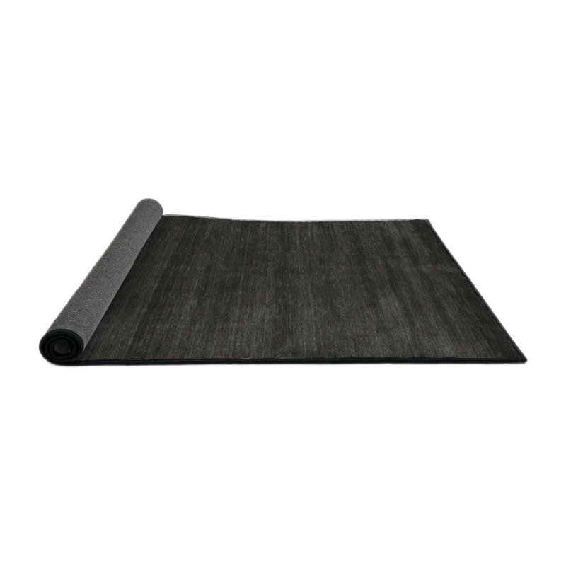 Tapis contemporain noir, Rond 5 pi
