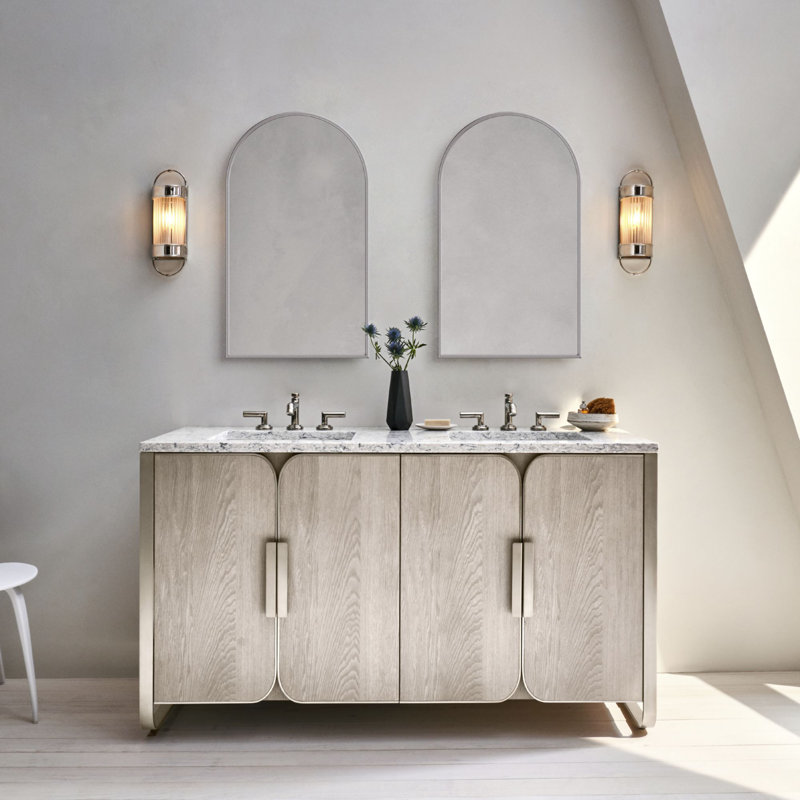 Miroir arqué, Acier inoxydable poli
