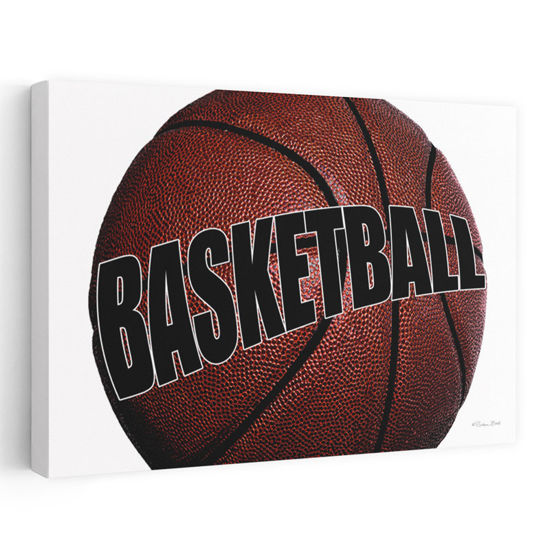 Basketball, art contemporain hivernal, H 16 po x l 24 po