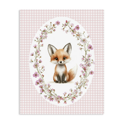 Renard avec toile de cerisier en fleurs, design par Christine Simpson Art