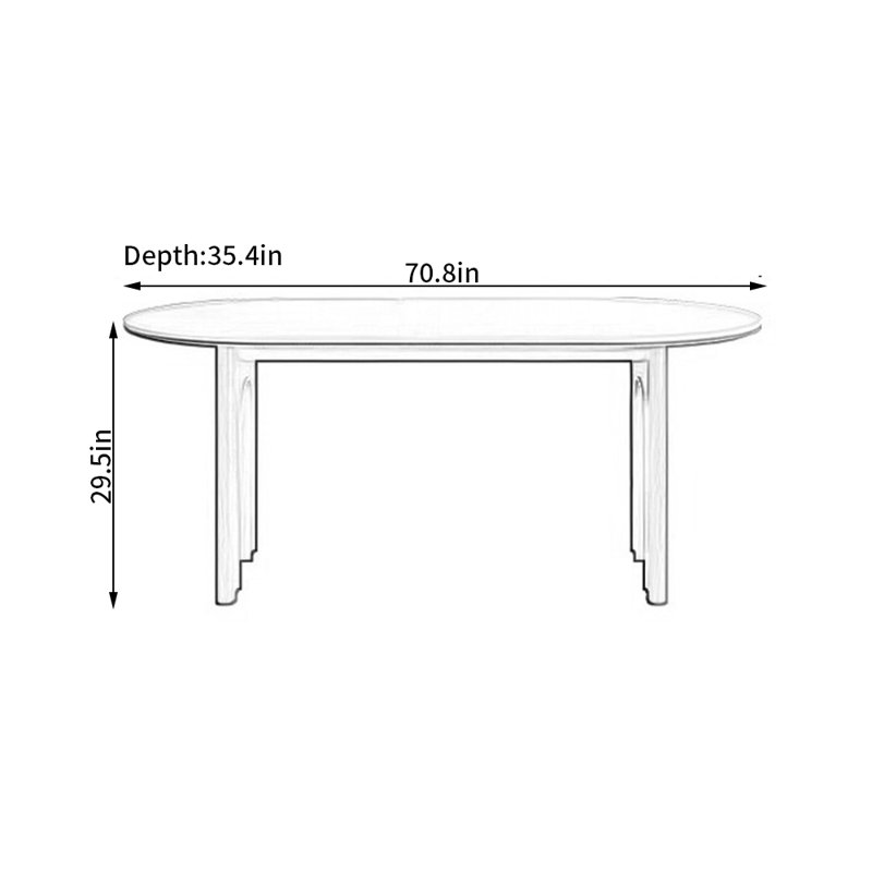 Table de salle à manger Ahlayah, H 29,5 po x L 35,4 po x l 70,8 po