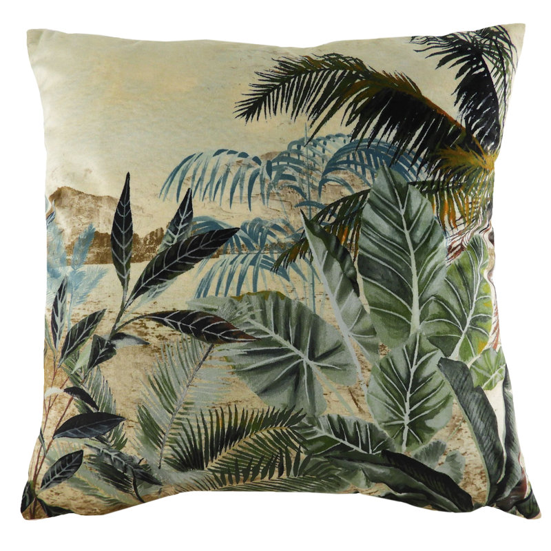Kiable Floral Square Throw Cushion, Feathers