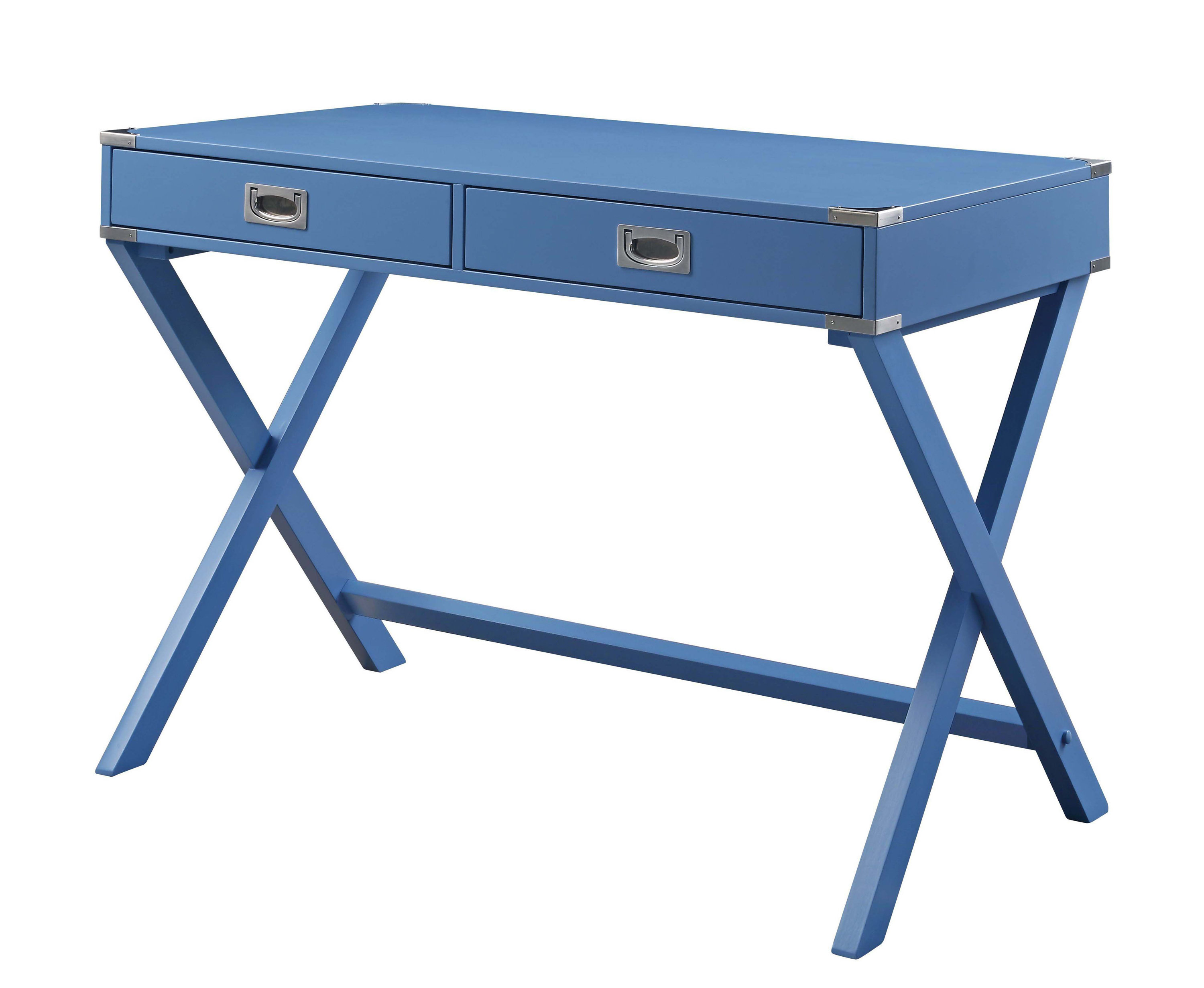 Longshore Tides Derry Blue 2-drawr Console Table with X Shape Base ...