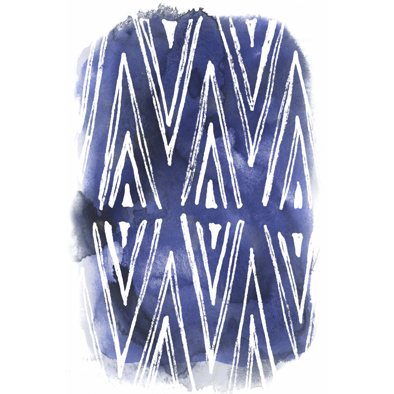 Indigo Batik Vignette II by June Erica Vess - Wrapped Canvas Print, 30cm H x 20cm W x 3.8cm D