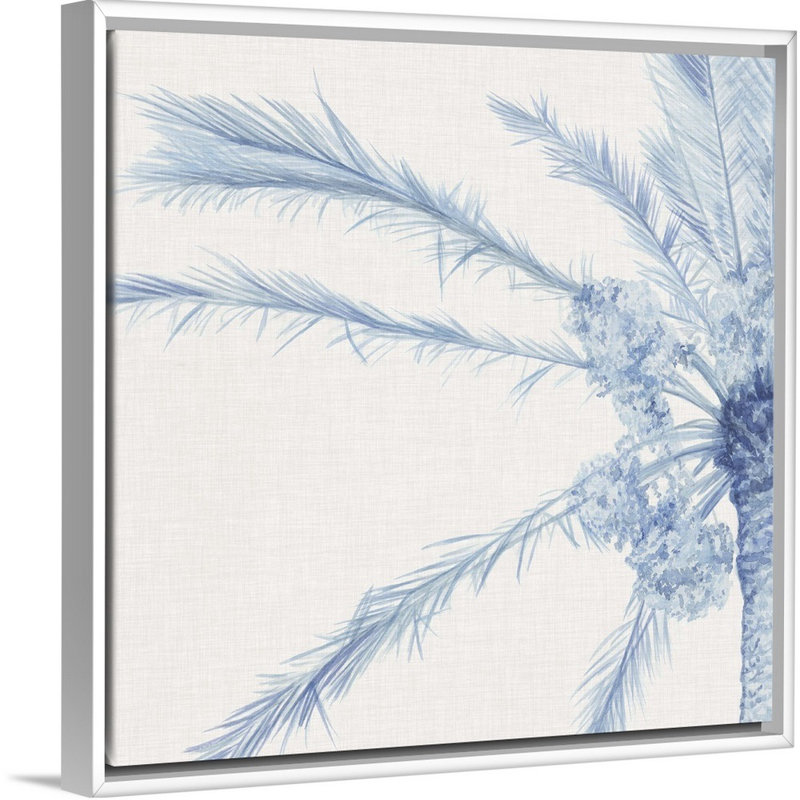 Art mural sur toile Chambray Palms I, H 30 po x l 30 po x P 1,75 po, Toile avec cadre blanc