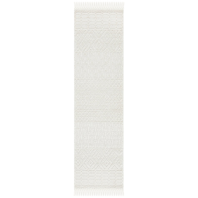 Aldeline Hand-Woven Flateweave Wool Ivory Area Rug, Runner 2'3" x 22'