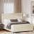 Headboard Corduroy Upholstered Bed Frame with Vertical Stripe Wingback and High Footboard No Box Spring Needed-110126997-110127002