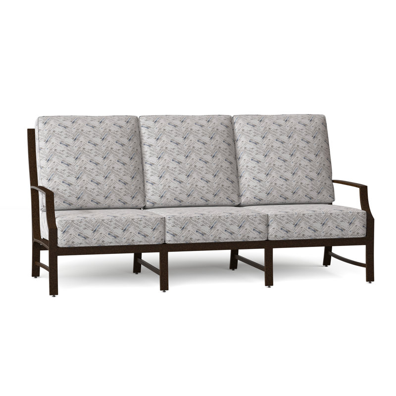 Seal Cove Outdoor 3 - Seat Patio Sofa, Canvas Bird's Eye Sunbrella® Canvas, Chestnut Brown