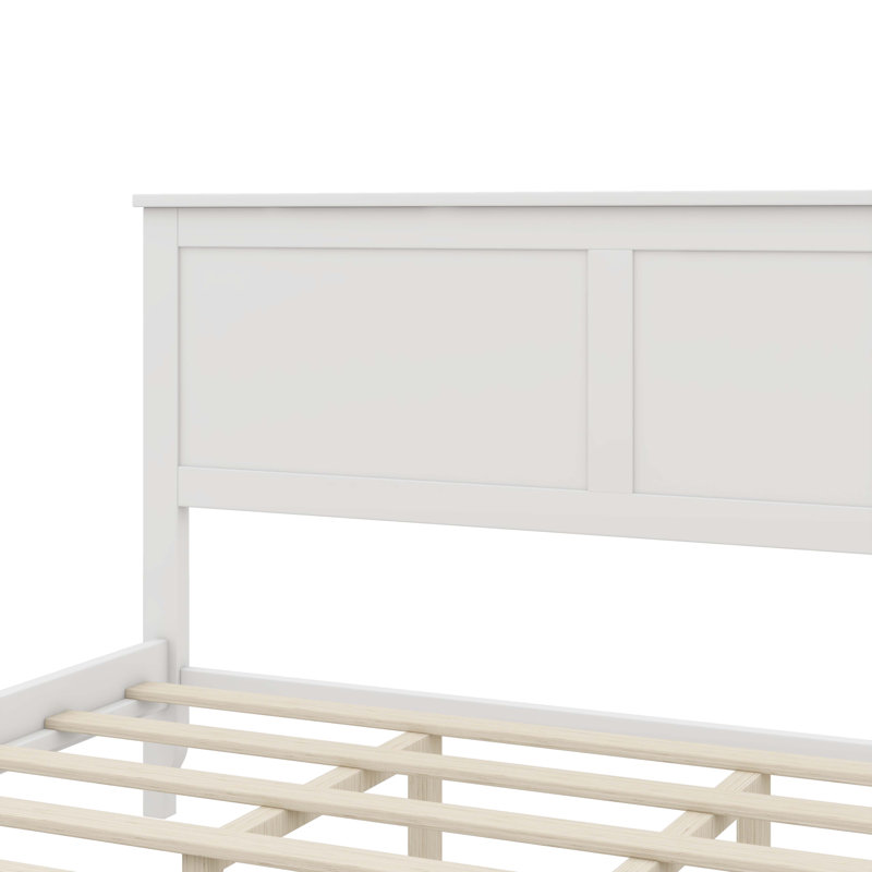 Très grand lit plateforme en bois avec tête et pied de lit