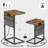 C Shaped End Table With Charging Station, 33" Tall Side Table For Couch, Sofa Table Adjustable Height Small Couch Side C Table, Slide Under Sofa Tray Arm Table For Living Room, Bedroom, Brown