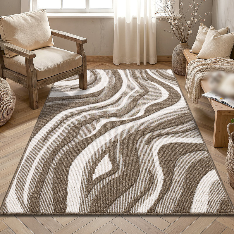 Tapis d'entrée antidérapant lavable, Brun, L 36 po x L 60 po