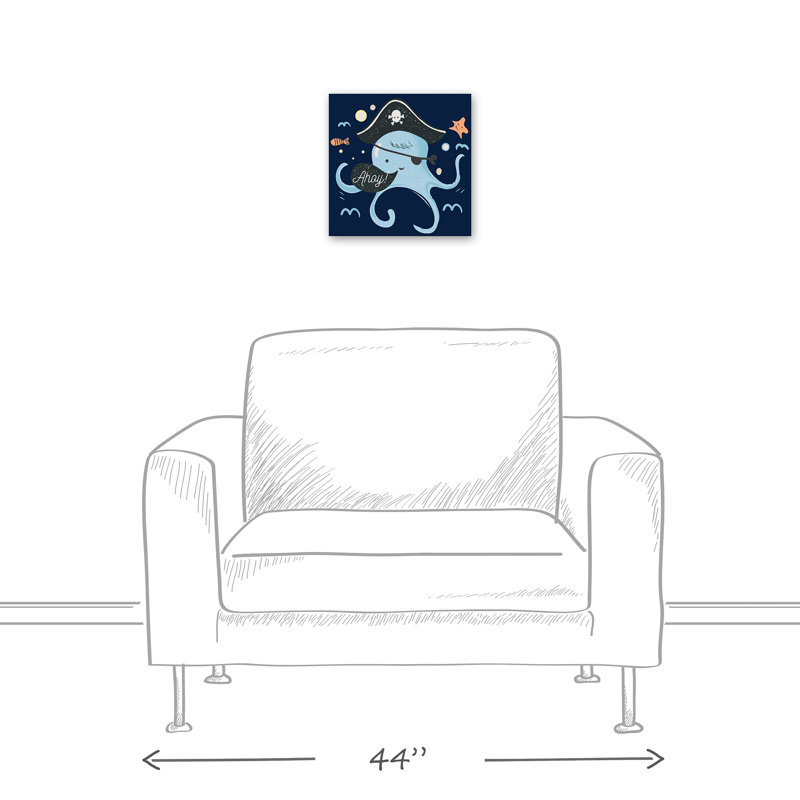 Art sur toile ahoy octopus Babe, H 12 po x l 12 po x P 1,25 po