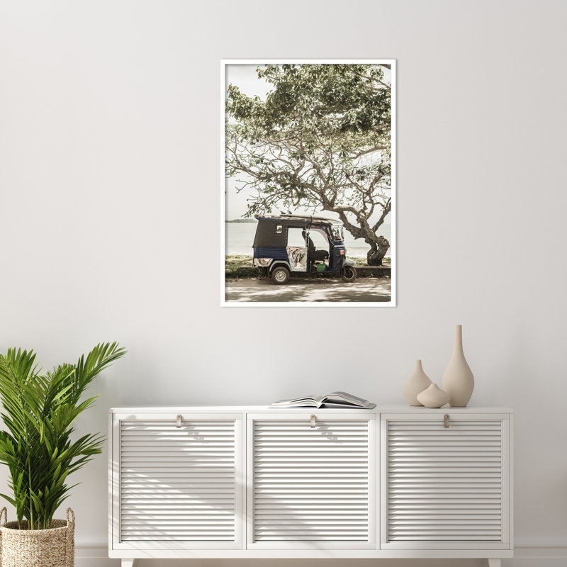 Tuk Tuk by Shot by Clint Wood Framed Wall Art Print, White, 41" H x 29" W