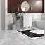 Meuble-lavabo moderne blanc avec lavabo en céramique, solution de rangement compacte