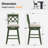 Modern Farmhouse Cross Back Upholstered Solid Wood Bar Stool-1866226351