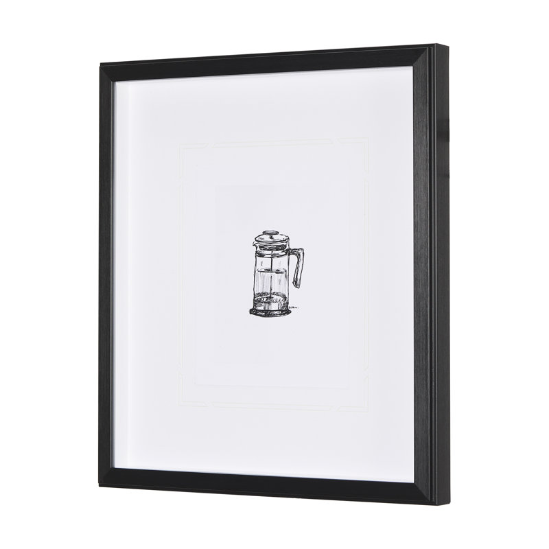 «French Press» par Simeng, reproduction d'art encadrée sous verre, Presse à Français
