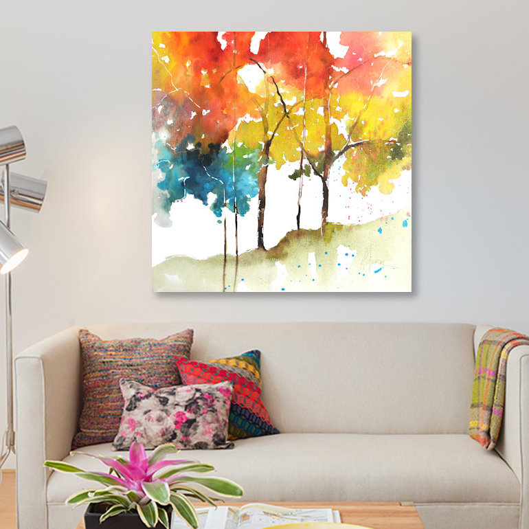 « arc-en-ciel ii », impression sur toile, H 12 po x l 12 po x P 0,75 po, Toile tendue, Pas de tapis