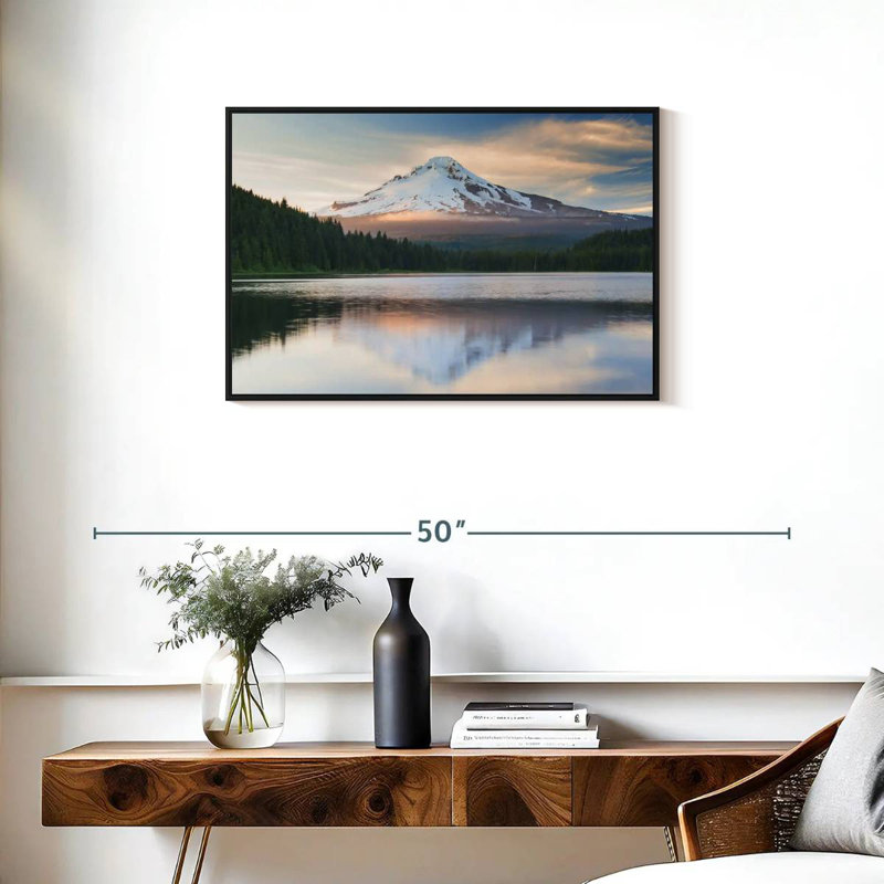 Mount Hood Panorama, Floating Frame Black, 31" X 21"