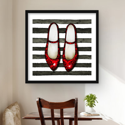 Red Glossy Shoes Framed Print | Livingroom Fashion Decor