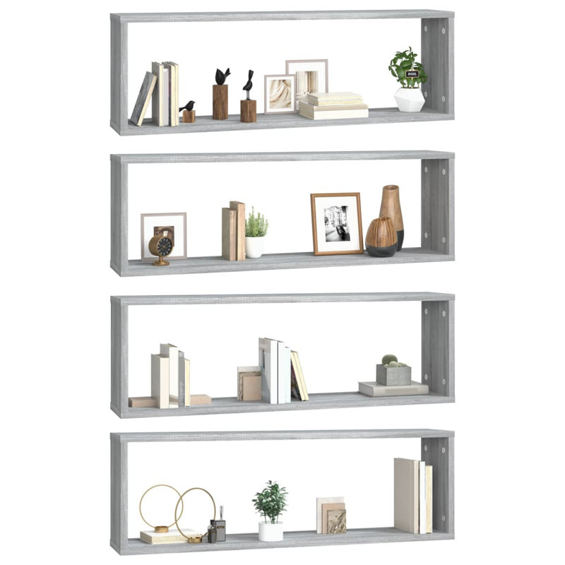 Webberville 4 Piece Floating Shelf, Grey