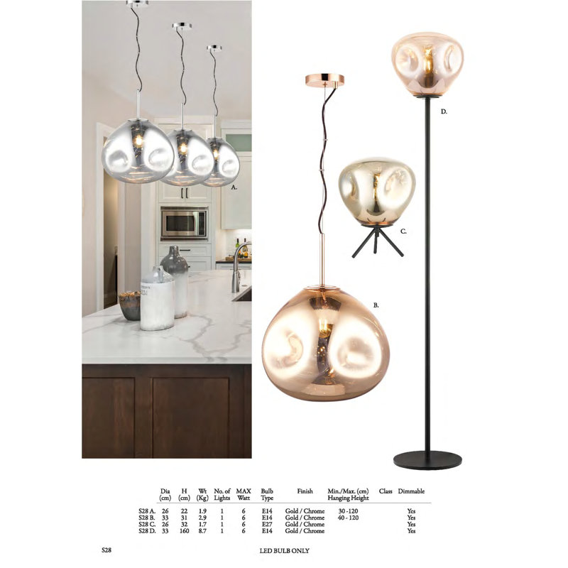 Bojko 32Cm Tripod Table Lamp, Chrome