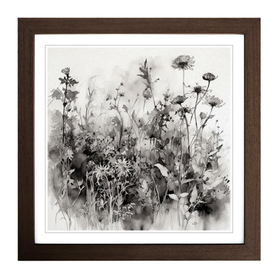 Wildflowers Ink Wash - Framed Print
