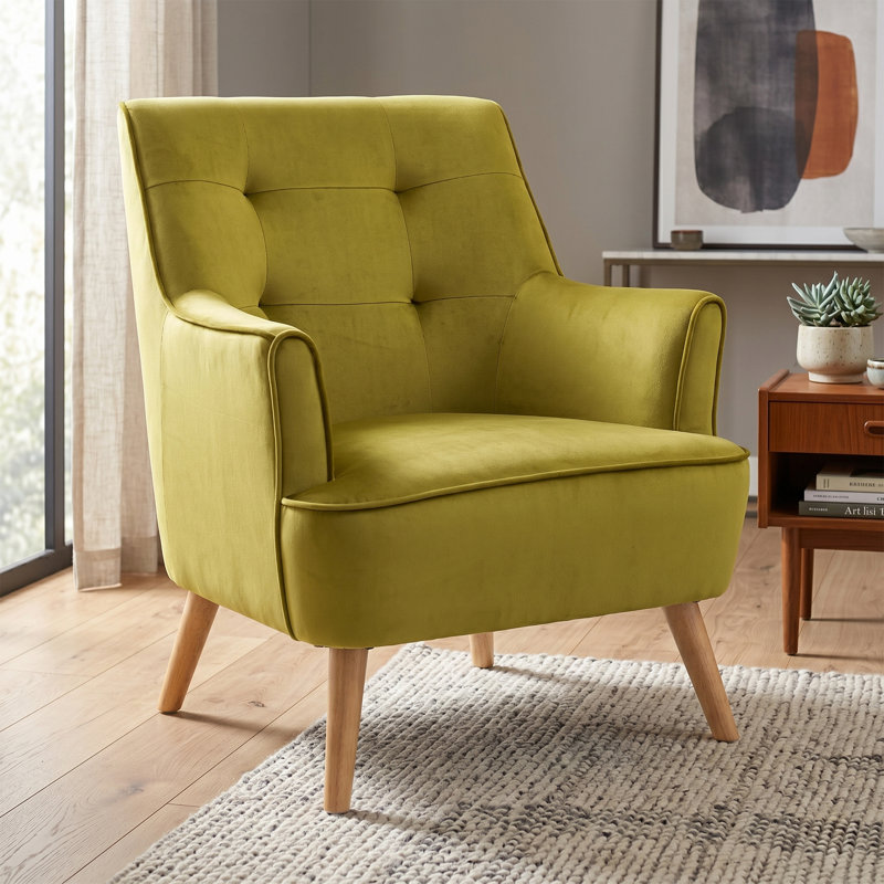 Khanna Upholstered Armchair, Pistachio