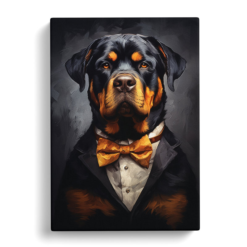 Rottweiler Informel - Wrapped Canvas, 60cm H x 40cm W x 3cm D