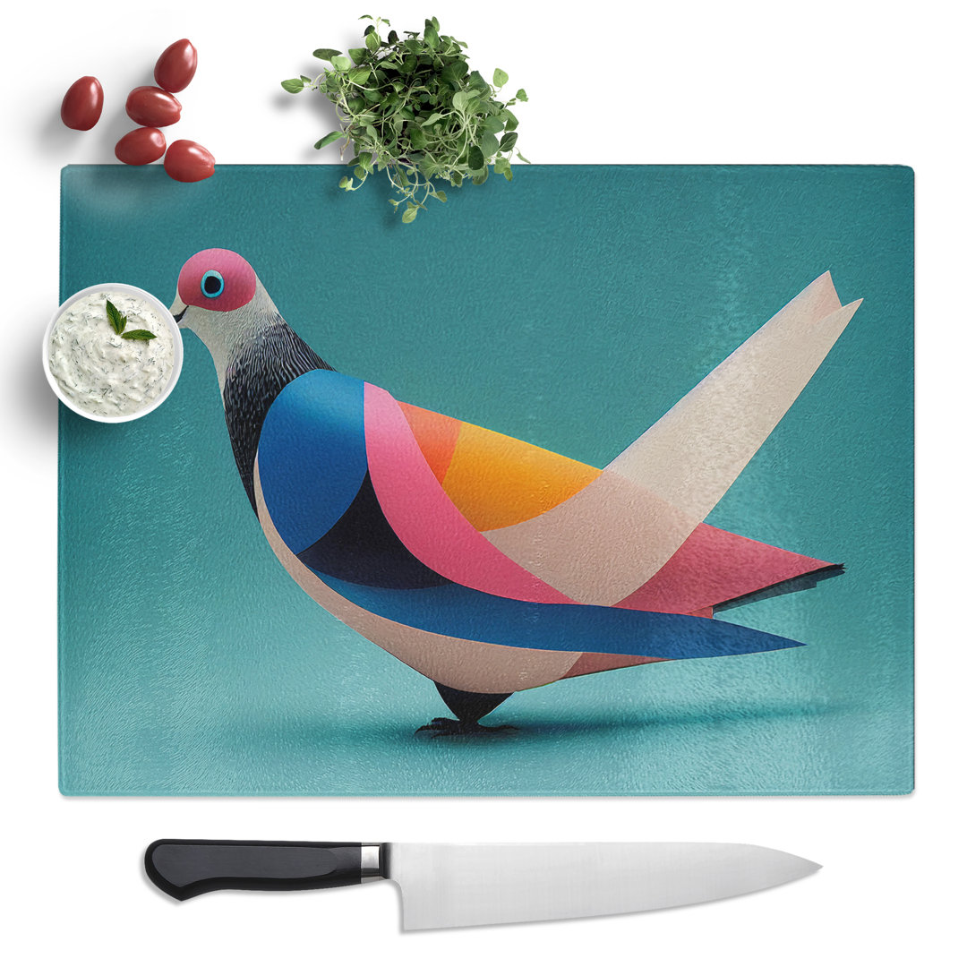 Abstract Pigeon Bird Vol.3  Glass Chopping Board