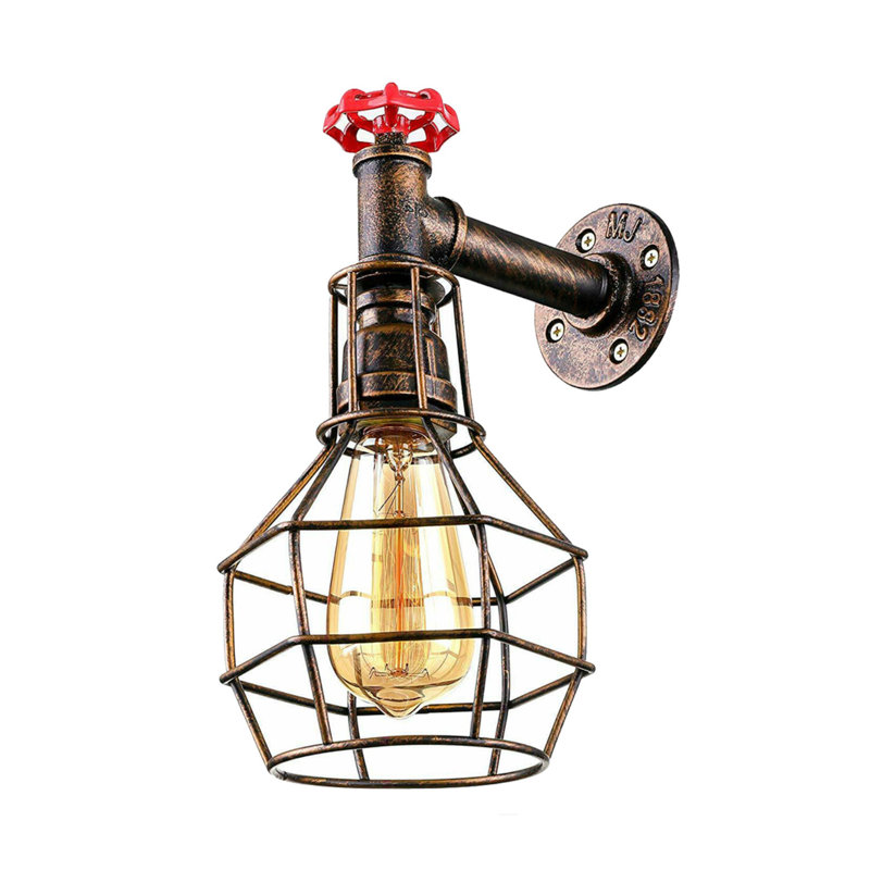 Armed Sconce, Brushed Copper, Yes